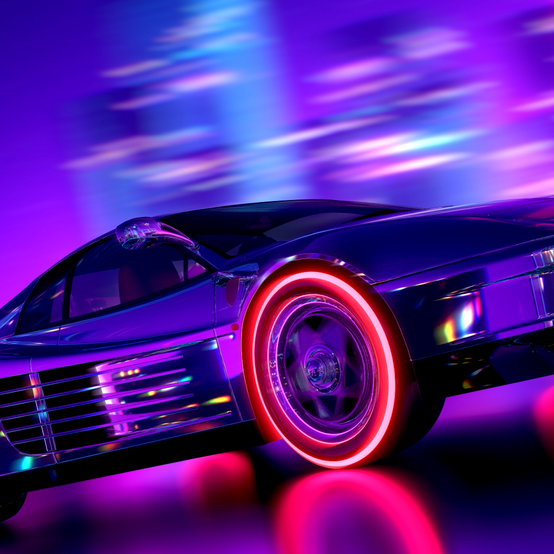 Ferrari retro wave