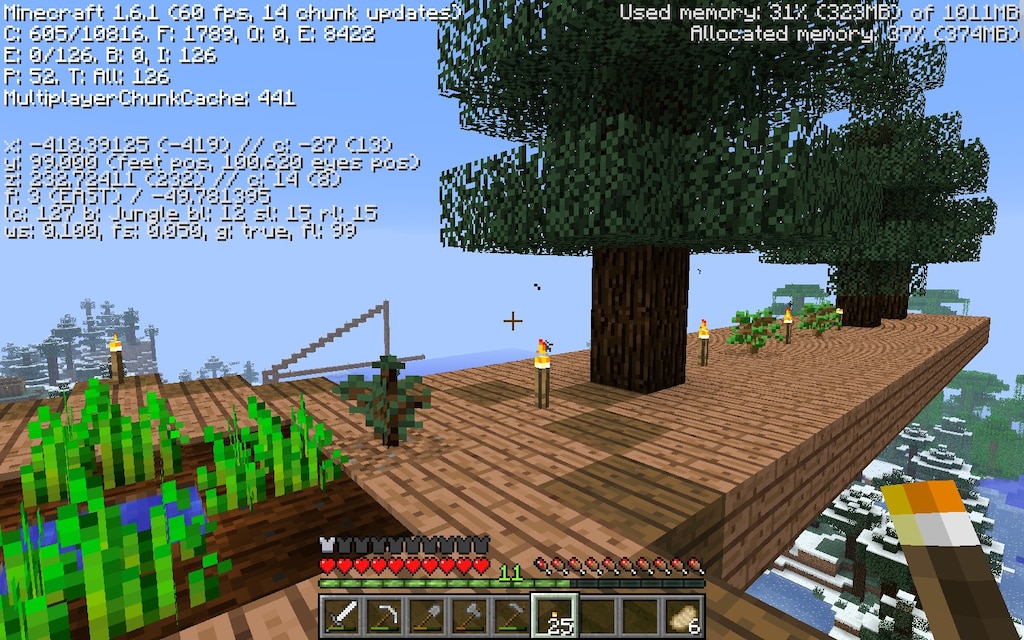 Steam Samfunn Skjermbilde I Decided To Build A Tree Farm On Top Of The Jungle Why I Have No Clue I Am The Opposite Of Practical In Minecraft