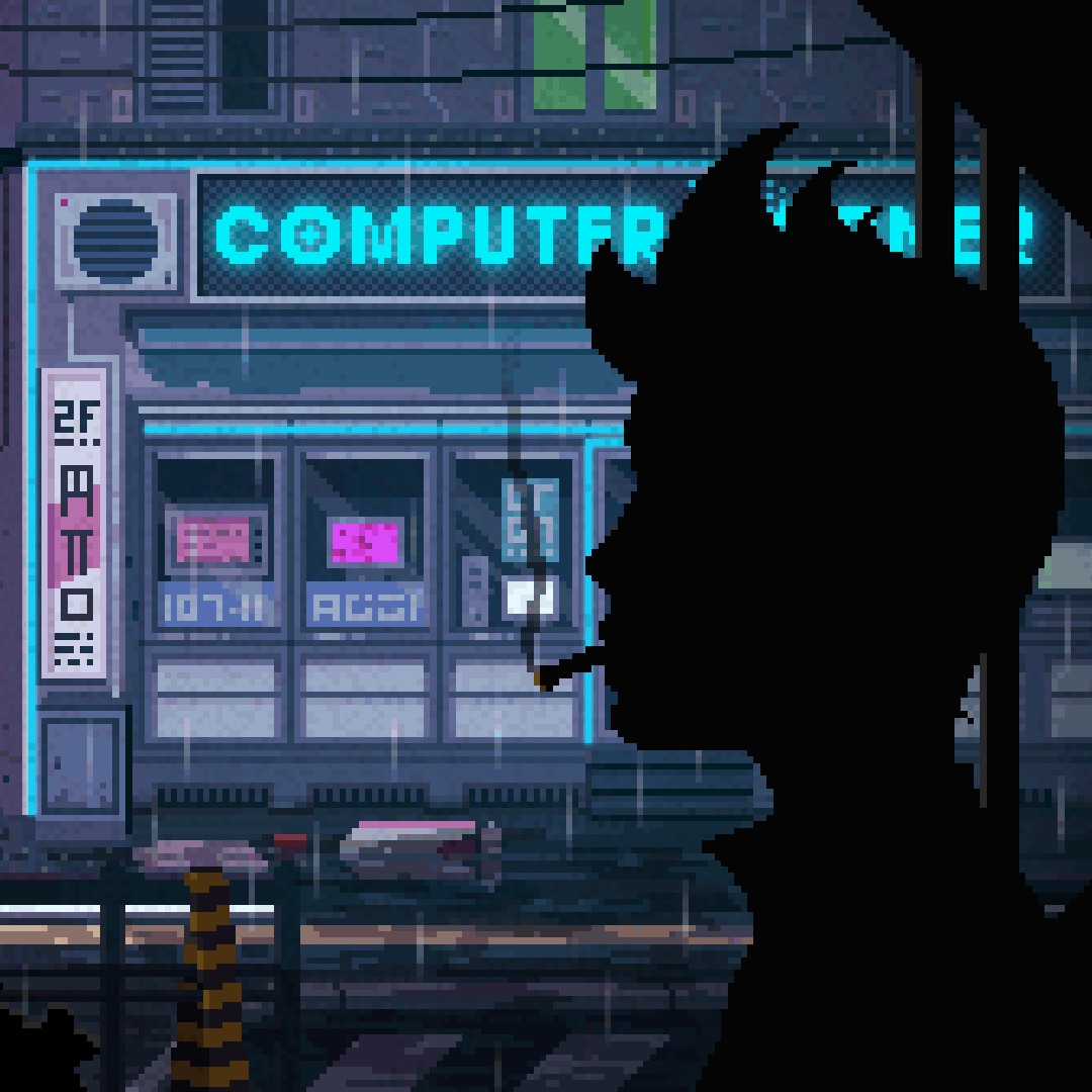 Rainy Cyber Punk City