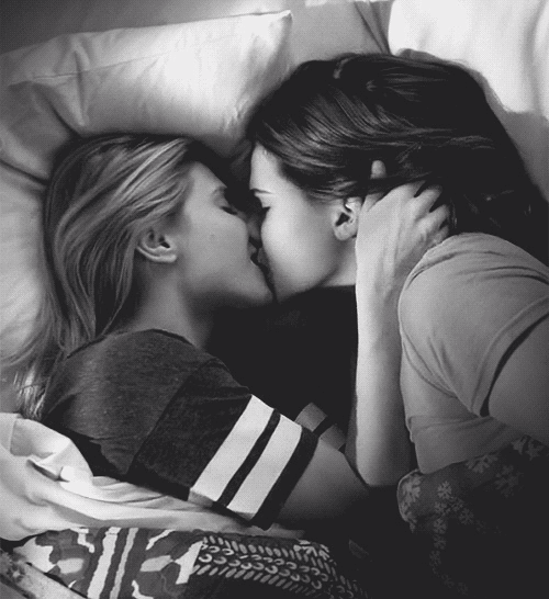 Two Cute Girls Kissing