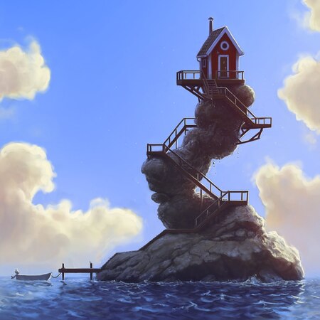 Lone house in the sea ''The Hermit''