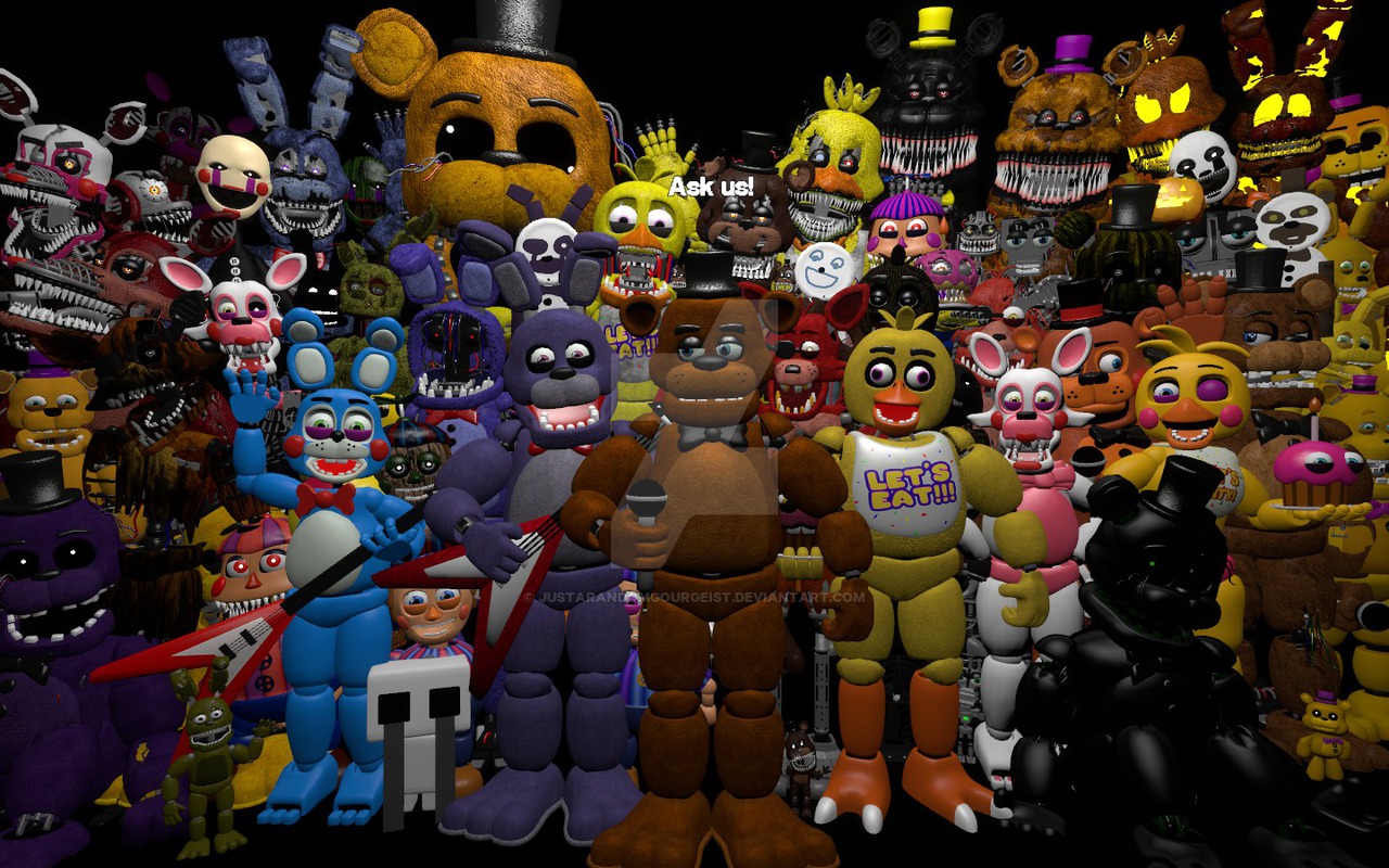 Много фнаф. Герои Фредди АНИМАТРОНИКИ. FNAF все АНИМАТРОНИКИ. ФНАФ 2 все АНИМАТРОНИКИ. ФНАФ 8 все АНИМАТРОНИКИ.