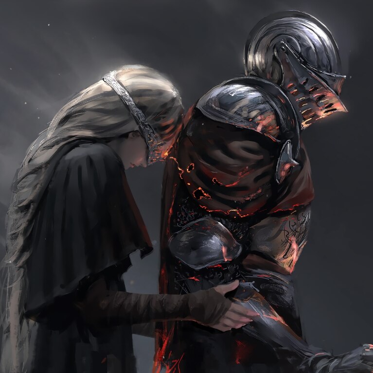 Konachan.com - 235469 armor dark_souls fire_keeper jpeg_artifacts long_hair mask watermark wlop