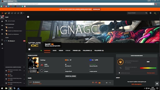 Your account requires the following faceit