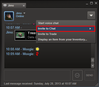 Steam chat room