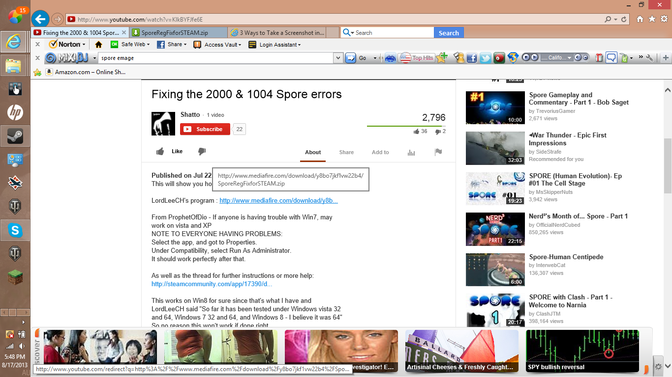 ~Fixing~ The Spore Errors 2000 And 1004 Two Methods That Work! – HETPF