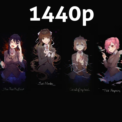 Doki Doki Literature Club (All four girls) - 1440p