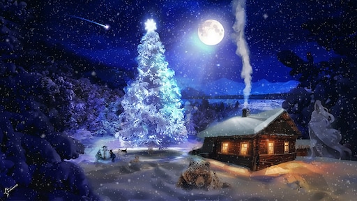 Ночь про рождество. Зима новый год. Сказочный новый год. Новогодний пейзаж. Новогодняя ночь.
