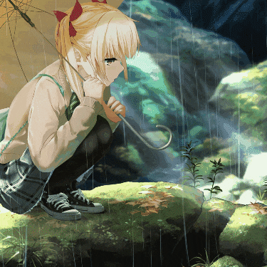 Girl in Rain Forest (animated)