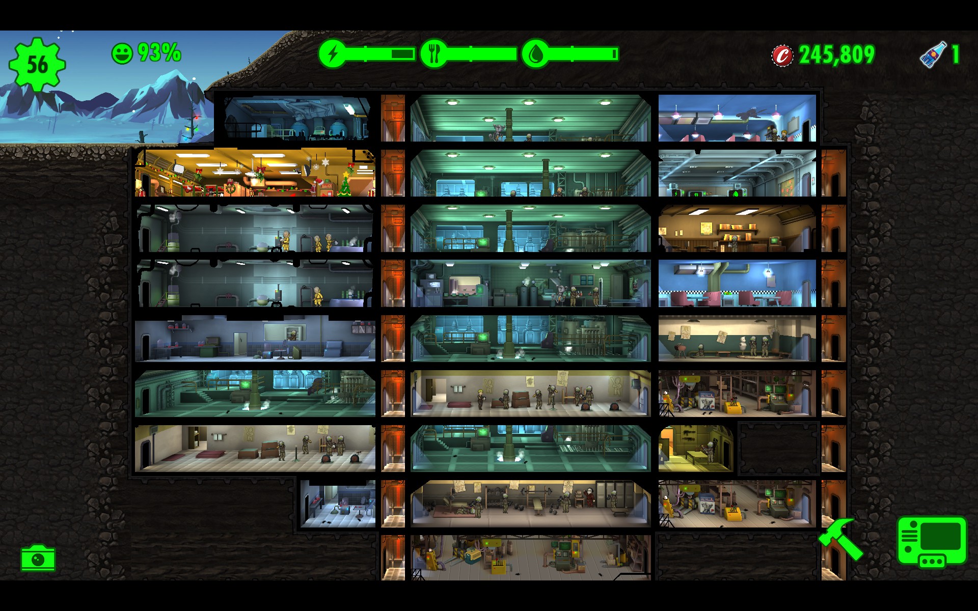 Survival mode fallout shelter