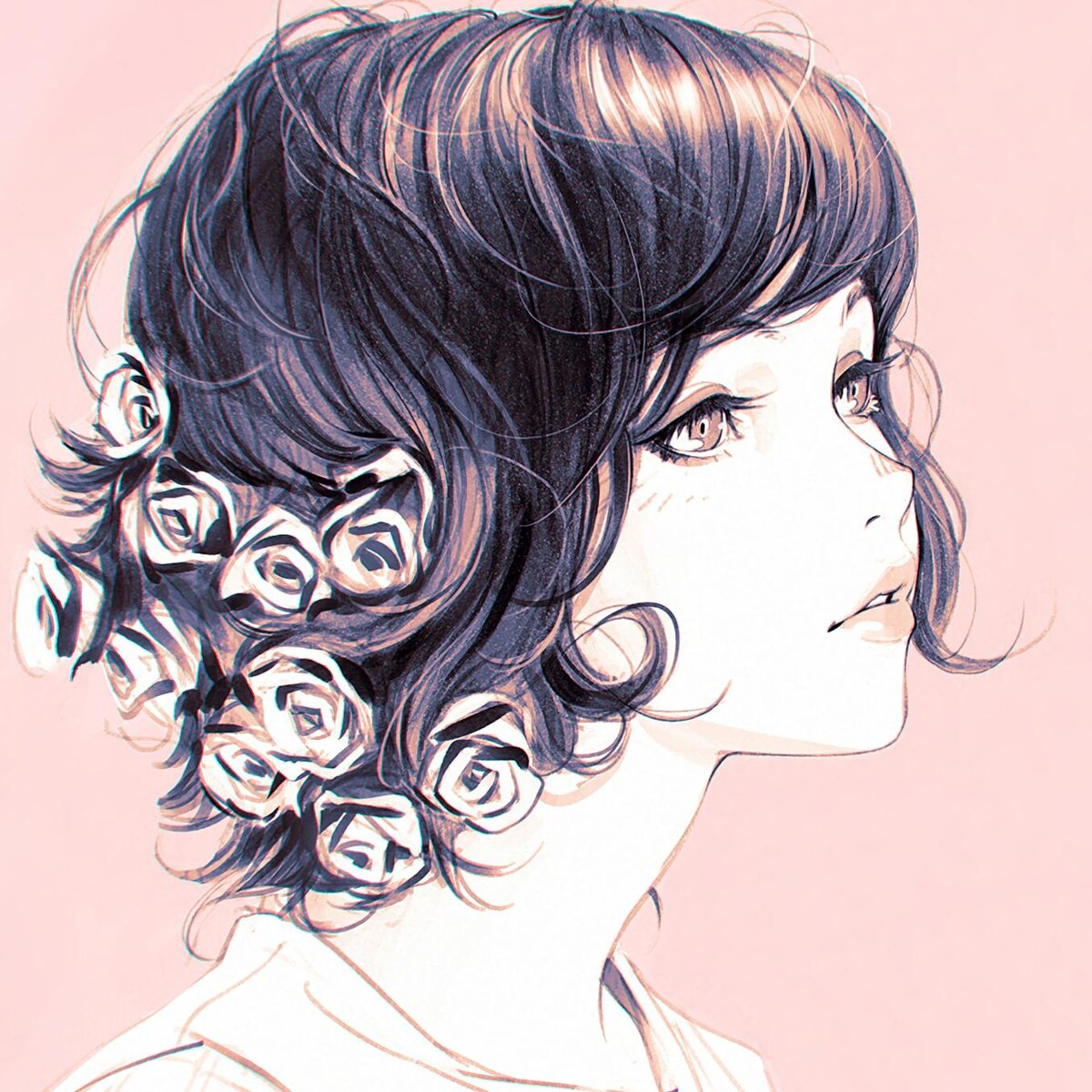 Girl with Flowers in Hair (animated)