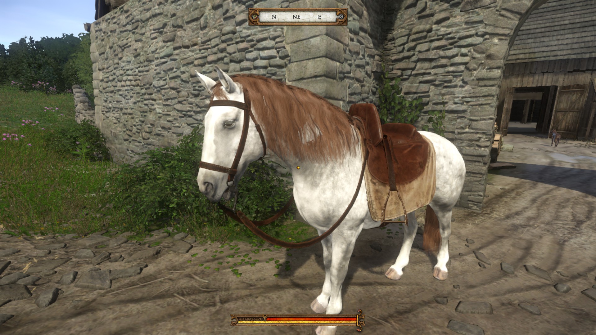 Steam Community Screenshot 哇 这白马也太漂亮了吧 还会抖耳朵 嗯 我觉得真该出个养马驯马系统 最好能喂马刷马 什么的