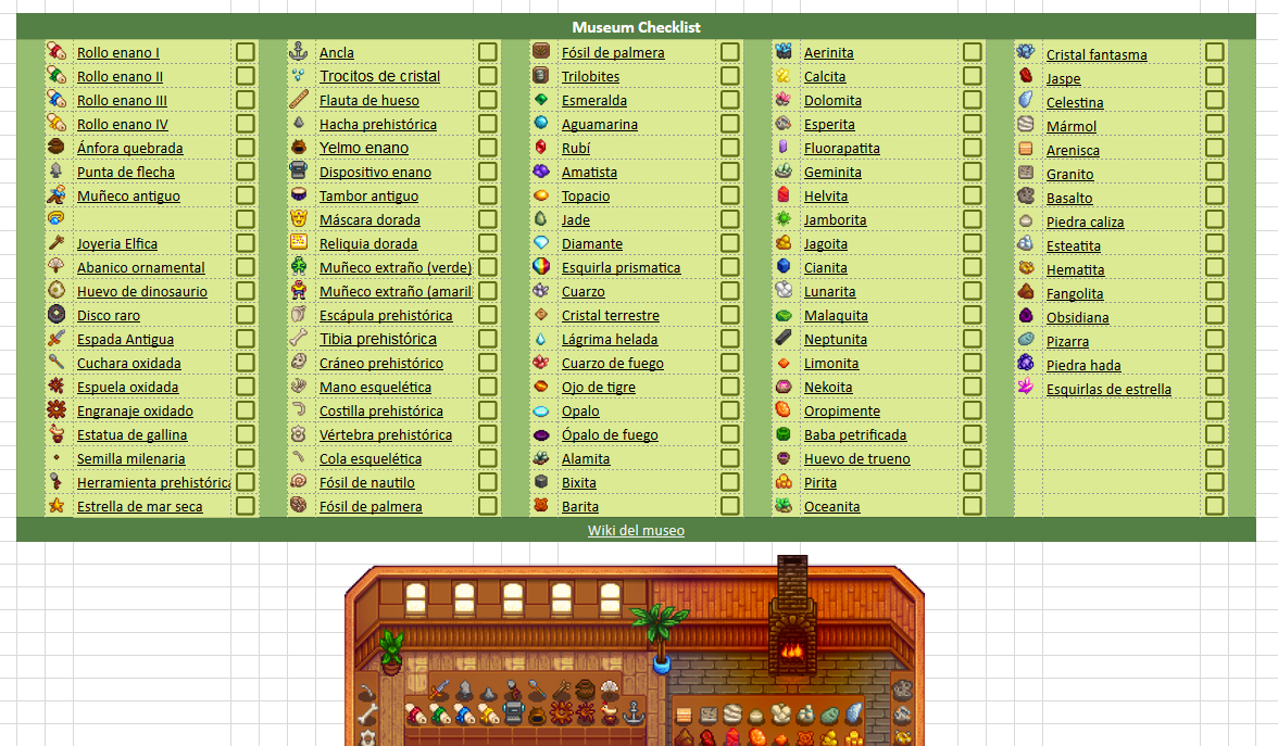 Stardew Valley Community Center Bundles Checklist