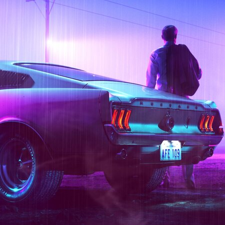 Vaporwave Mustang