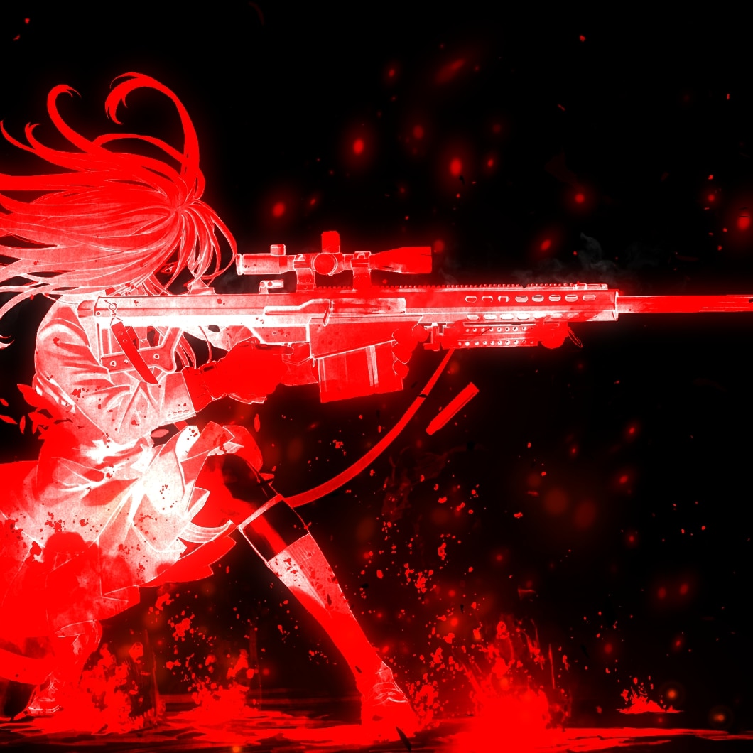 Red anime girl 1080P