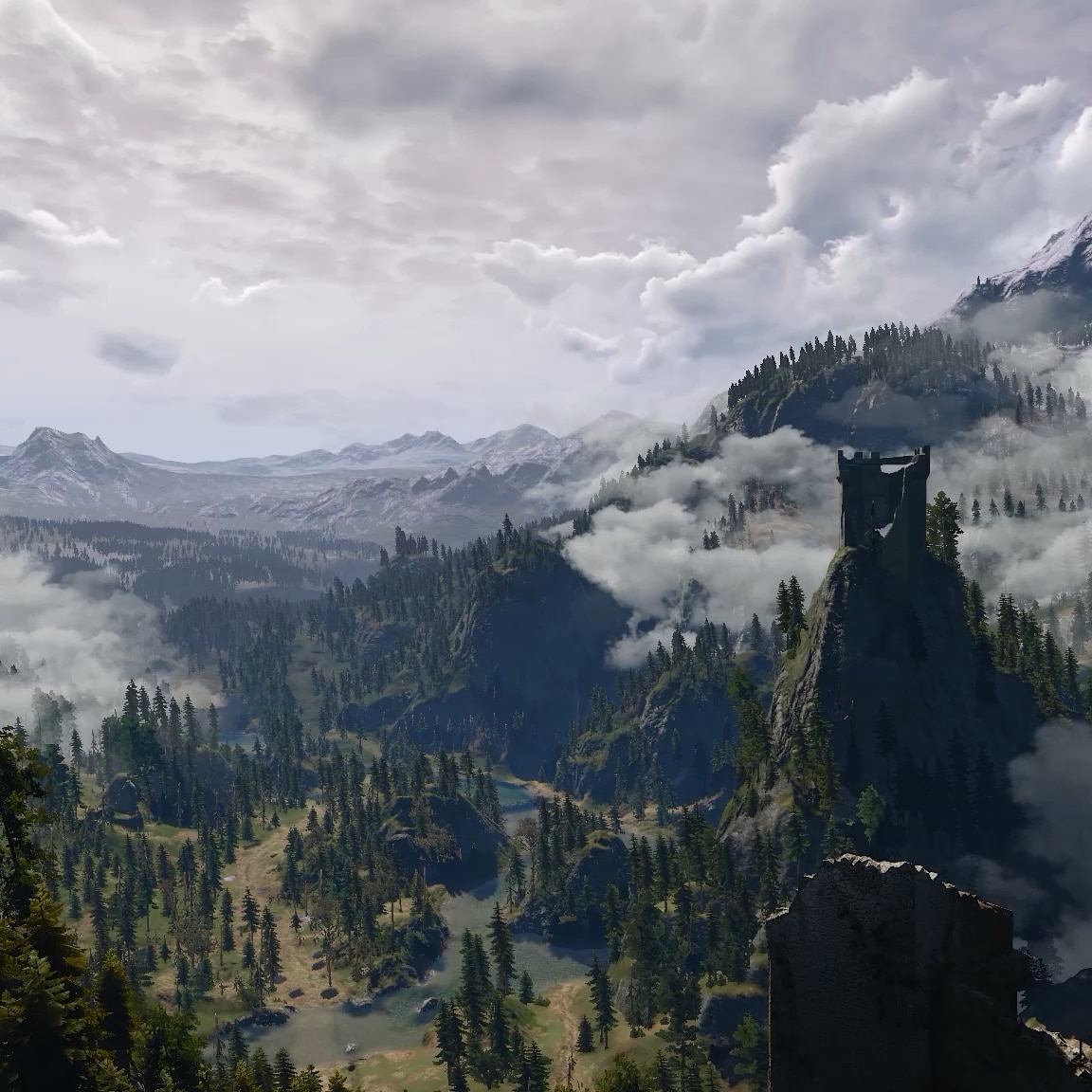 Kaer Morhen - Witcher 3 (Cloudy) 21:9 1440p @ 60fps