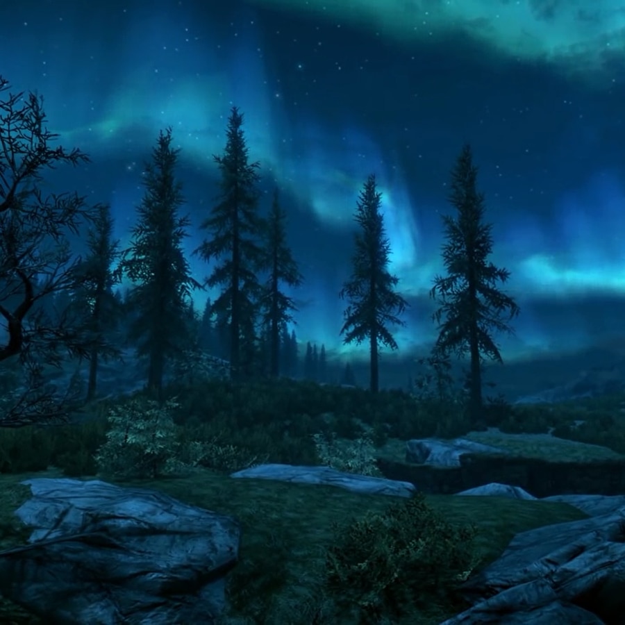 Skyrim Ambience / 1280 X 720 / HD / ASMR / Night