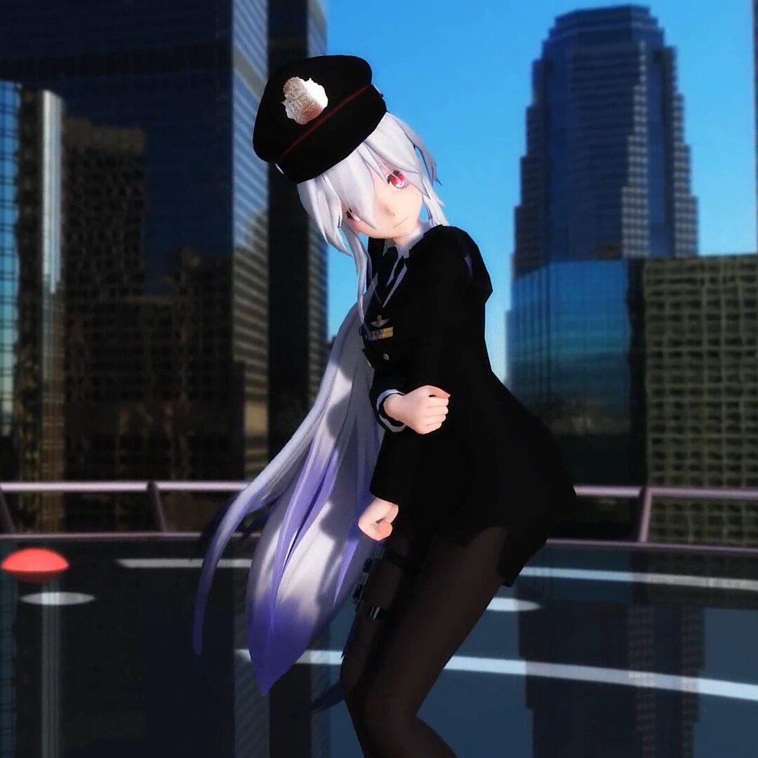 【MMD】haku弱音小姐姐sting熱舞四重奏制服白裙黑絲泳裝