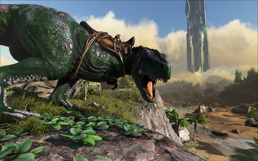 Как приручить динозавра в арк. Тирекс АРК. АРК сурвайвал рекс. АРК сурвайвал титанозавр. Тираннозавр АРК.