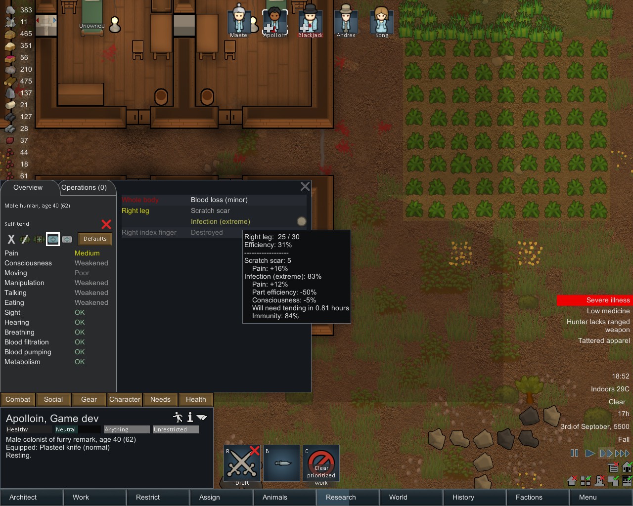 rimworld hospital room high infection