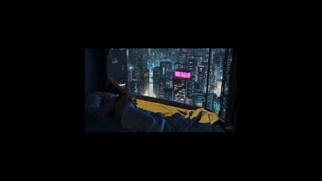 Video wallpaper 2AM Cyberpunk High Rise Apartment, Skeor