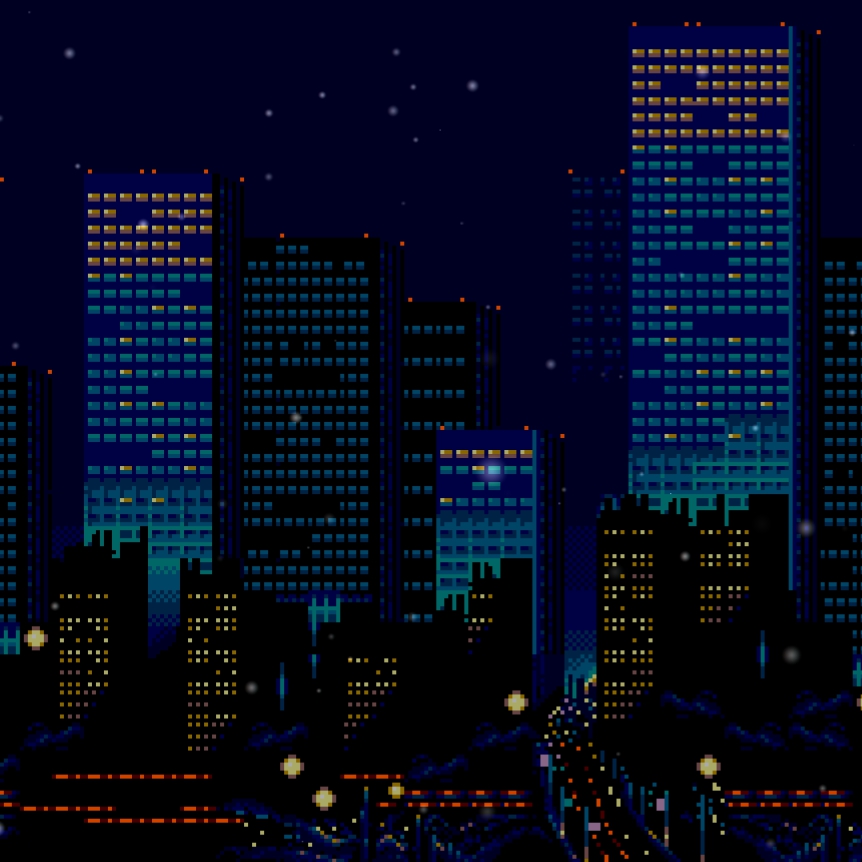 Steam Workshop :: City night pixel art