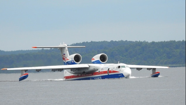 Aviation Takeoff Beriev Be-200 Altair multipurpose amphibious