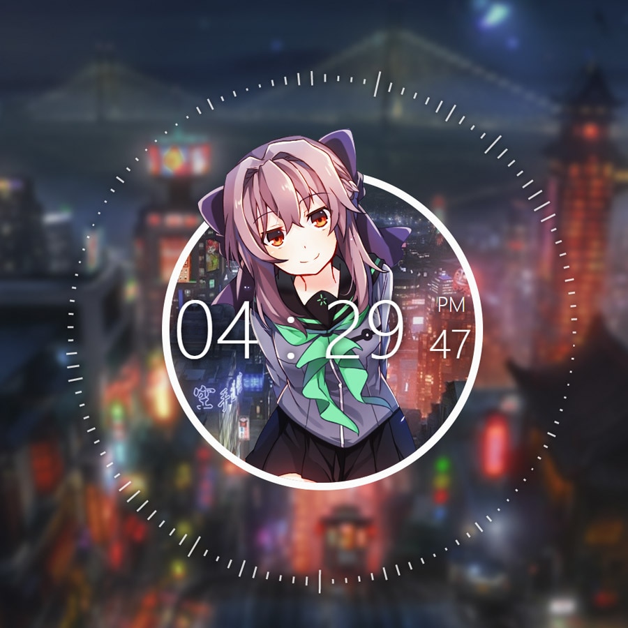 Shinoa (Audio Visualizer and Digital Clock) [1080p]