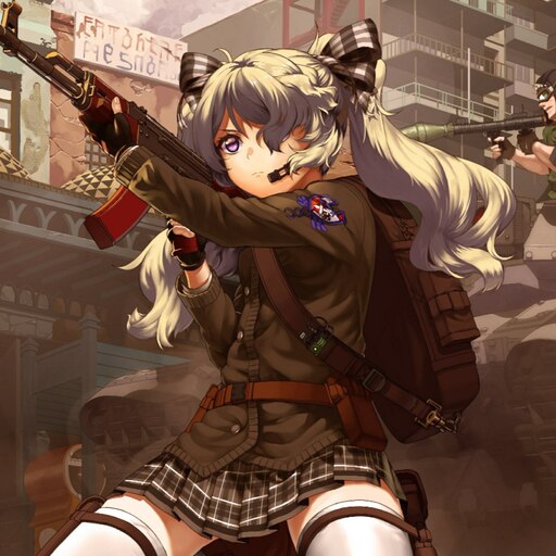 cool anime girls with guns