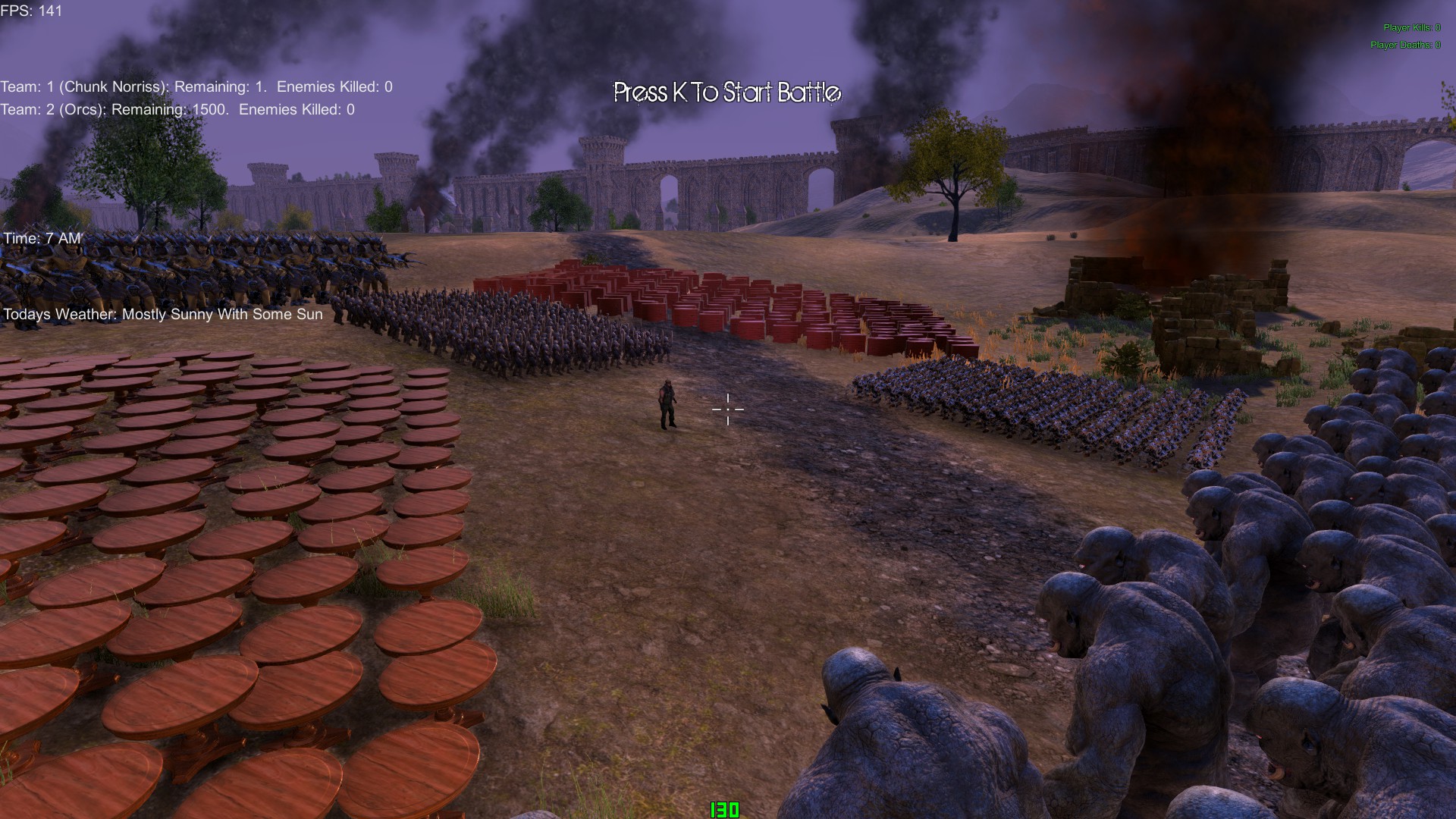 Steam Obshnost Snimka チャンク ノリス 実在の人物とは関係ない不死身のキャラ Vs 机100台 サイクロプス100体 土ワーフ100人 オーガ100匹 重戦士100人