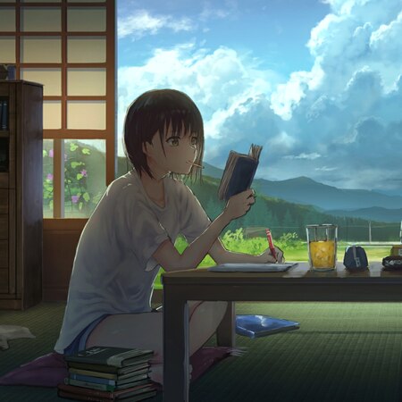 Anime Chill Study Sky Bgm Wallpapers Hdv