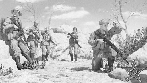Советские солдаты на фоне Афганистан