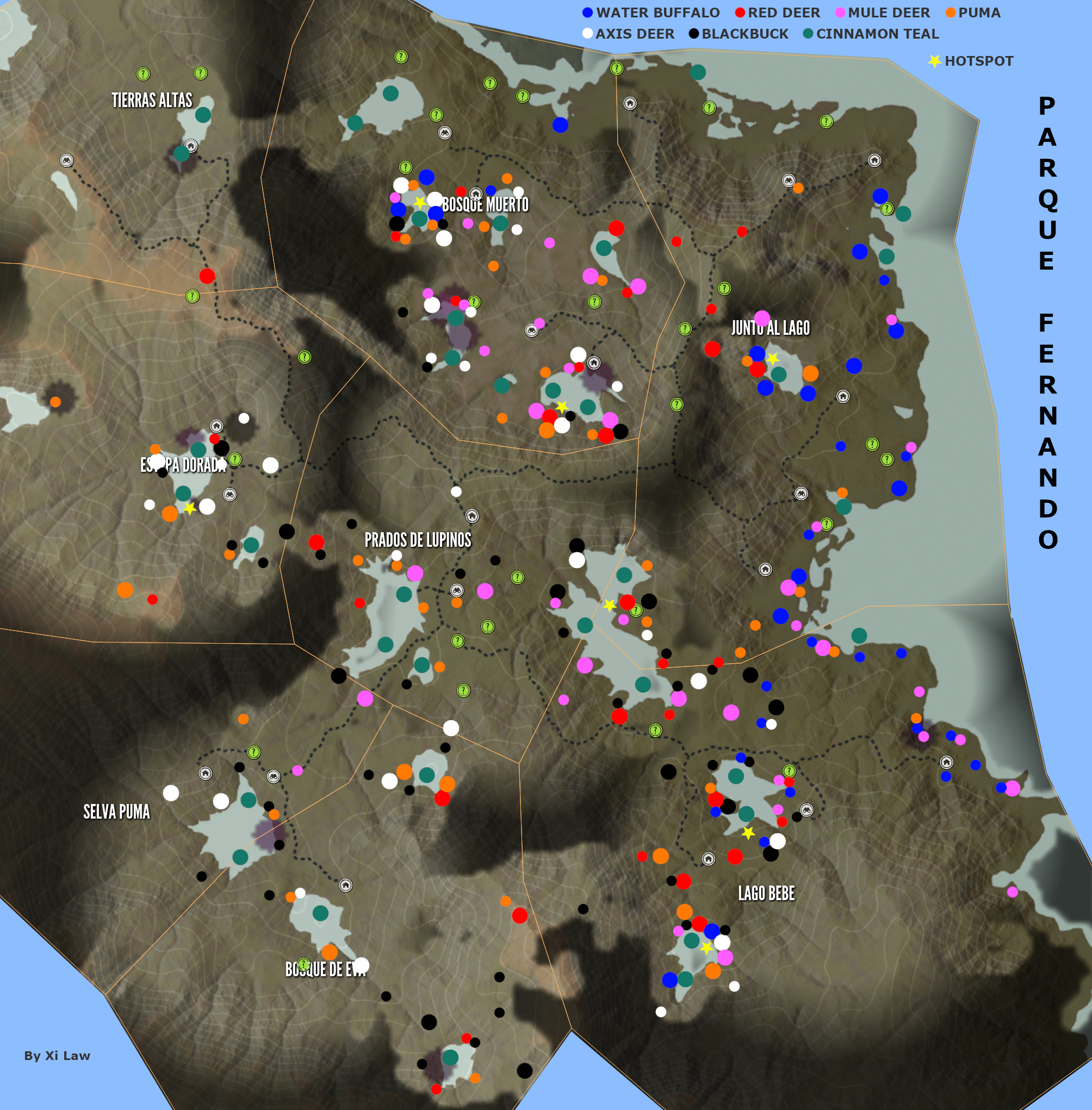 Steam Community :: Guide :: Animal Location Maps (Parque update!)