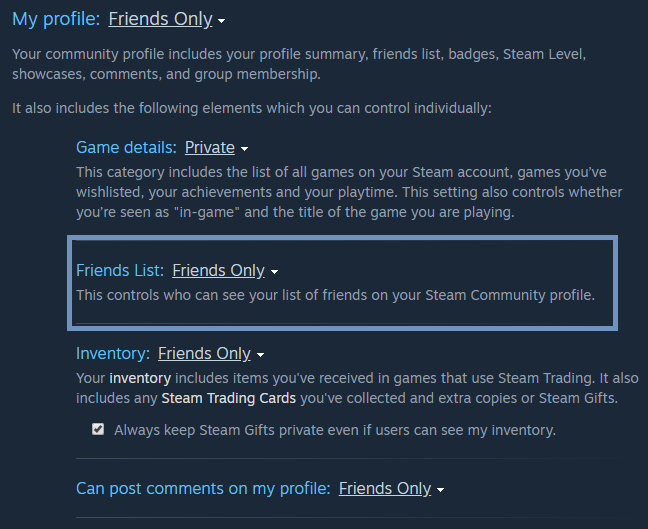 Steam Community :: :: Ability to hide your friends list
