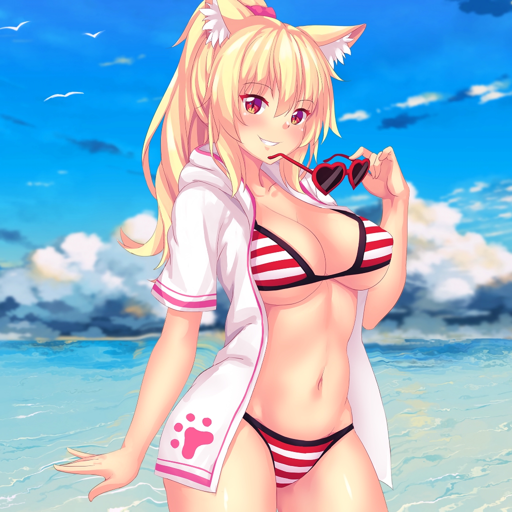 Steam Workshop Q Anime Cat Girl Tiffy In Bikini.