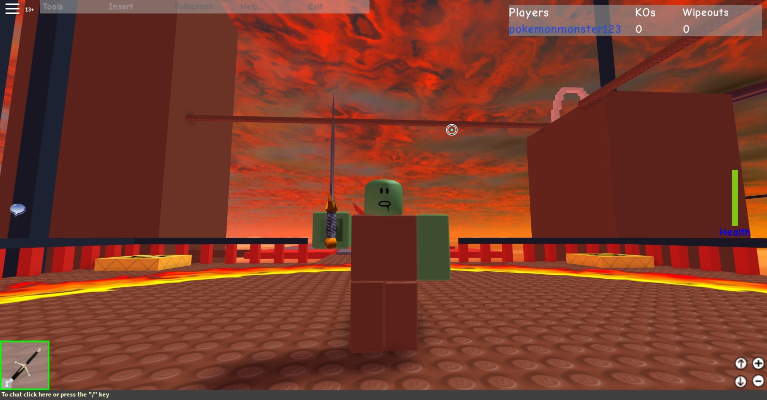 Roblox player clicking red button