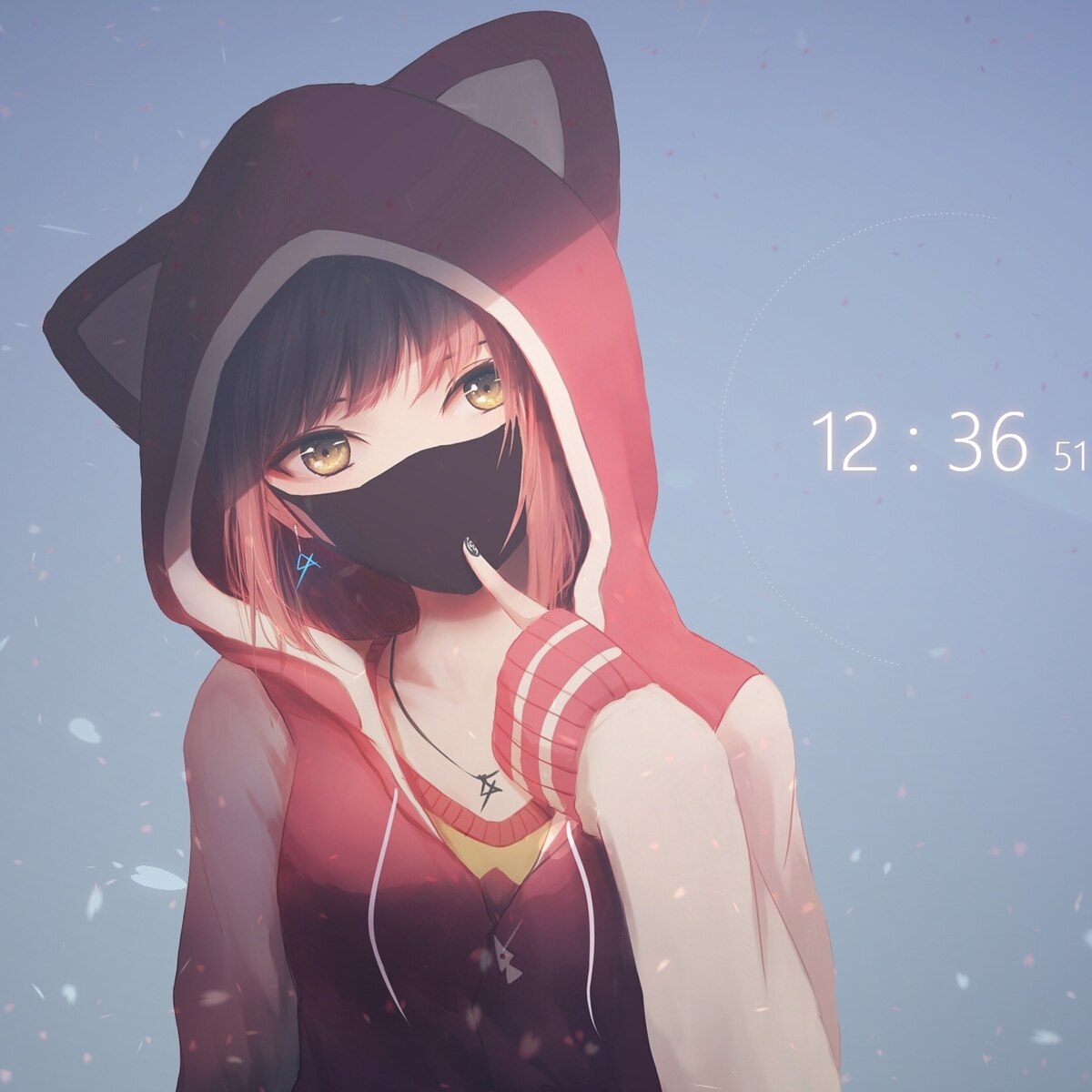 Anime girl in hoodie (2K)