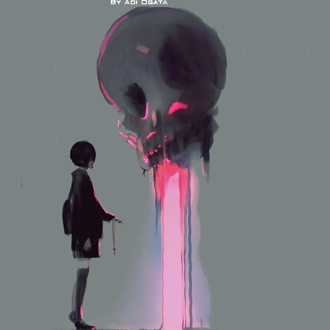 Girl and Skull [Animated]