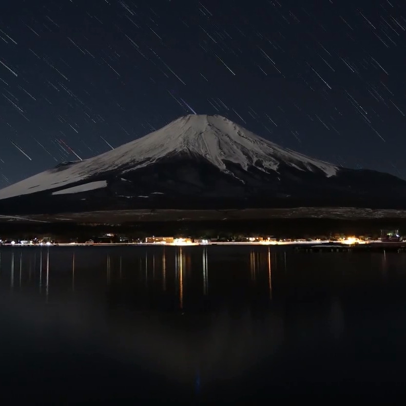 【延时摄影】富士山星空