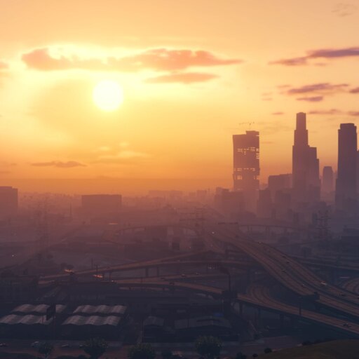 Steam Workshop::Los Santos Cityscape Sunset - GTA V (21:9)