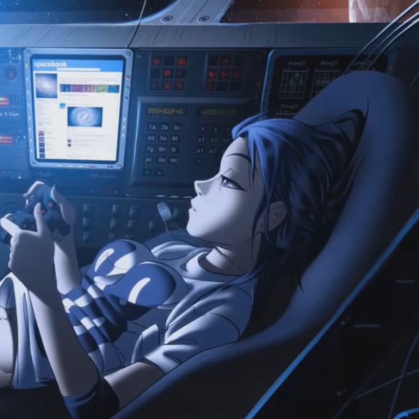 gamer girl in space