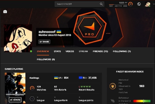 Your account requires the following faceit