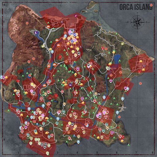 This map shows: Tents Vehicles High Weapon Yield Spawns Bun.