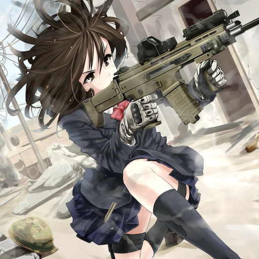 Anime girl deals with gun