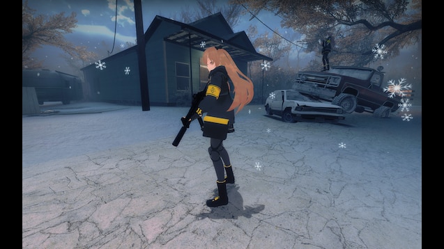 Steam Community :: Screenshot :: My take on ump9 from girls frontline using  mods 2 mods by pling94. Player Usable Cruz's Clothes and Io's Hair