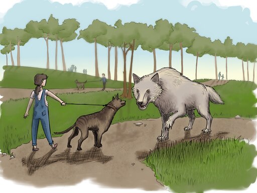 Steam Topluluğu :: :: curious hyaenodon meets a friendly dire wolf.