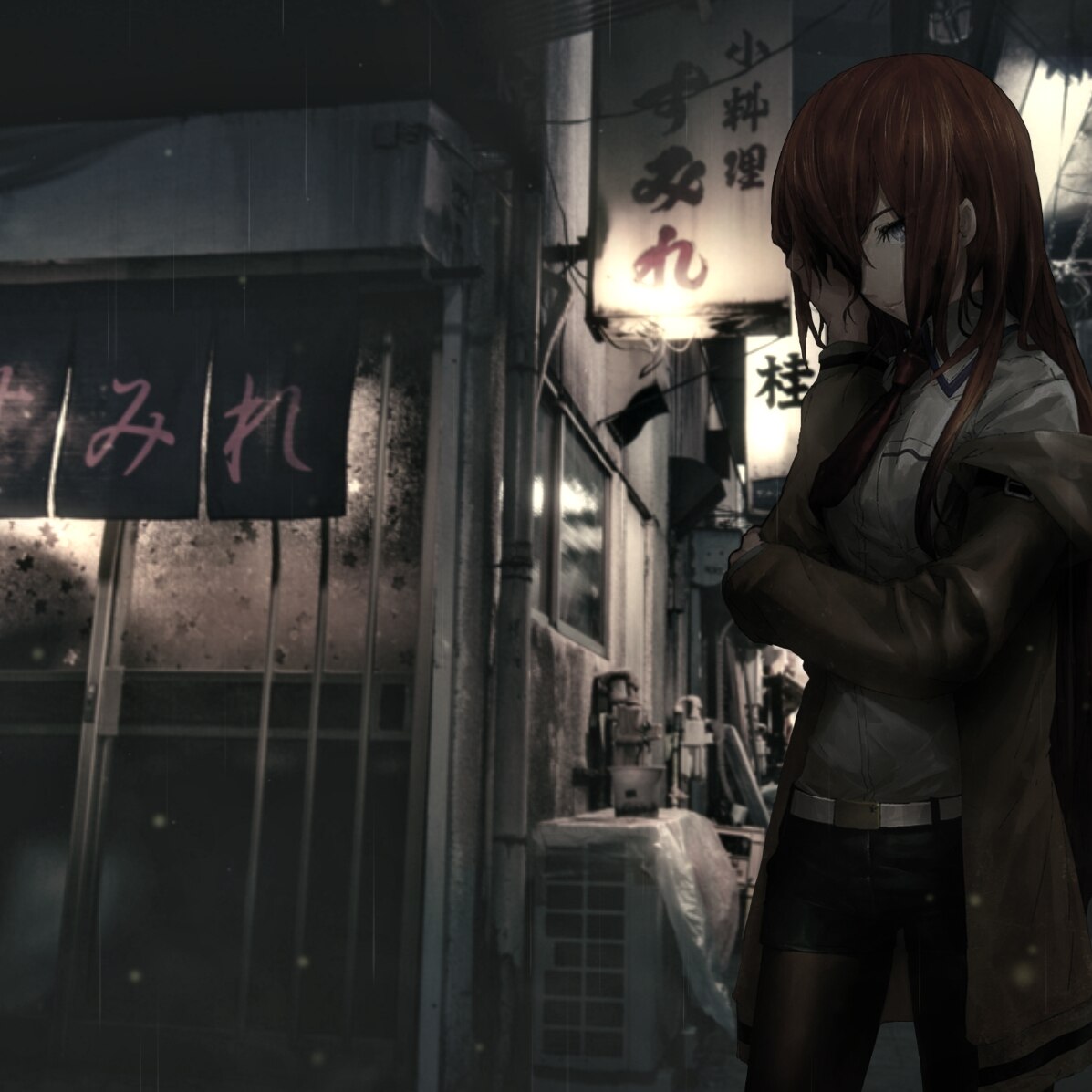 Steins; Gate animated alley background