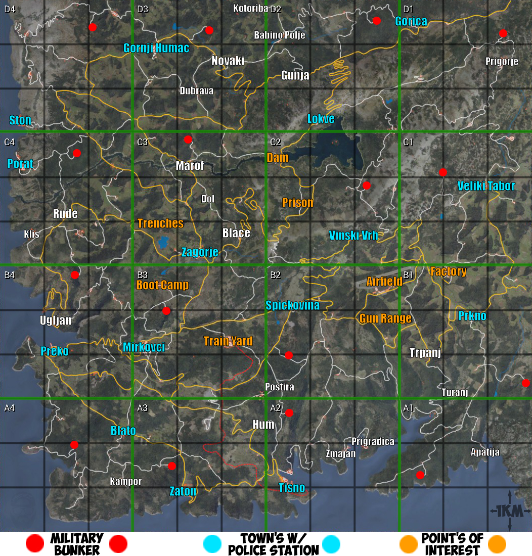 Steam Community :: Guide :: Scum Map w/ Towns, Police Stations, Points
