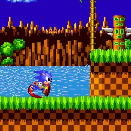 Steam-værksted::Sonic running through Green Hill Zone