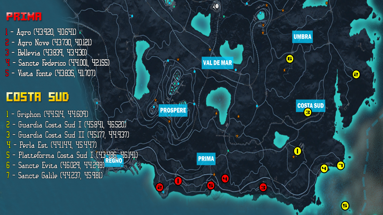 Расположение всех баз в джаст кост 3 Just Cause 3 Collectibles: Insula Striate